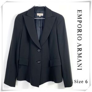 EMPORIO Armani 70s Vintage Wool Blend Single Classic Blazer Jacket Black Grayish